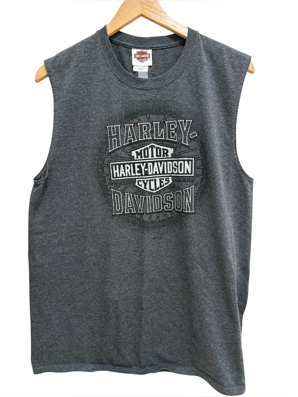 Harley-Davidson Gray Tee with Orange Logo Tag